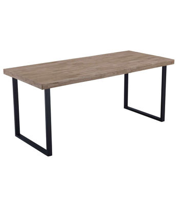 Mesa extensible STEVE Roble Honey/Negro 76 cm(alto)140-180 cm(ancho)80 cm(largo) - Foto 4