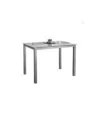 Mesa fija cocina cristal blanco patas grises 75 cm(alto)105 cm(ancho) 60