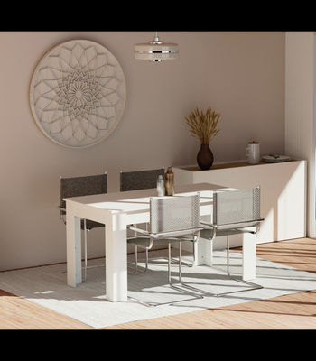 Mesa fija Kia para salón, cocina acabado blanco, 77 cm(alto)140 cm(ancho)80 - Foto 4