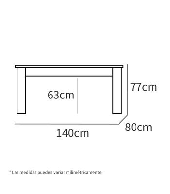 Mesa fija Kia para salón, cocina acabado blanco, 77 cm(alto)140 cm(ancho)80 - Foto 2