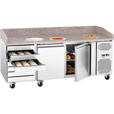 Mesa fría para pizza puertas y cajones neutros alemania g-s7t2