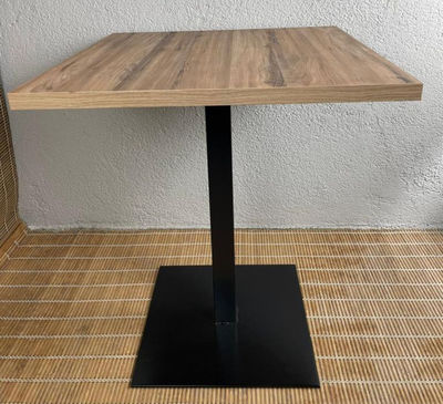 mesa hostelería tablero de melamina modelo ABEDUL pie de hierro NEGRO - Foto 2