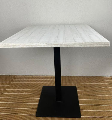 mesa hostelería tablero de melamina modelo DESGASTADO pie de hierro NEGRO - Foto 2