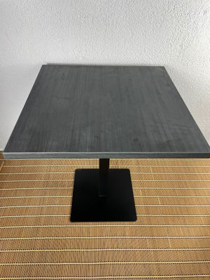 mesa hostelería tablero de melamina modelo NEGRO MATE pie de hierro NEGRO - Foto 4