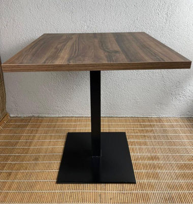 mesa hostelería tablero de melamina modelo NOGAL pie de hierro NEGRO - Foto 2