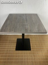 mesa hostelería tablero de melamina modelo OXIDÓN pie de hierro NEGRO