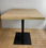 mesa hostelería tablero de melamina modelo ROBLE GRUESO pie de hierro NEGRO - 1