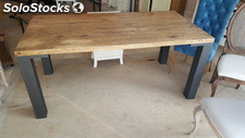 mesa industrial palio madera hierro
