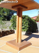 Mesa jardín madera tropical de 60 cm x 60 cm x 74 cm