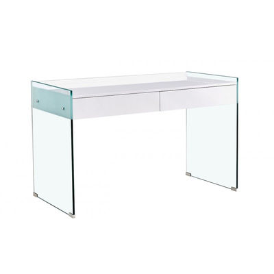 Mesa escritorio cristal curvado transparente Ancho: 125 cms Fondo: 70 cms  Altura: 74 cms.