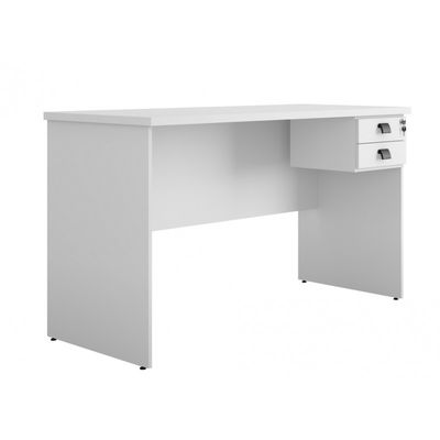 Mesa oficina eco plus 150 cm con 2 cajones - platino