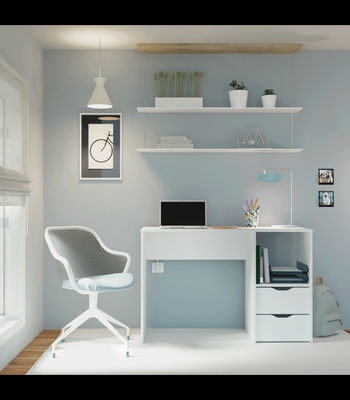 Mesa oficina o despacho Eko acabado blanco, 76 cm(alto)115 cm(ancho)50 cm(fondo) - Foto 2