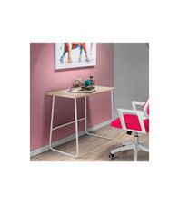 Mesa oficina o despacho patas metálicas en acabado roble/blanco 76 cm(alto)100