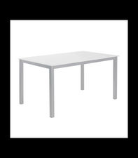 Mesa para cocina, comedor fija acabado cristal blanco, 140cm(ancho) 75cm(altura)