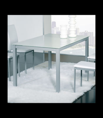 Mesa para cocina, comedor fija acabado cristal blanco, 140cm(ancho) 75cm(altura) - Foto 2