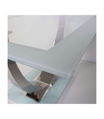 Mesa para cocina, comedor fija Md-Ubrique acabado blanco, 140cm(ancho) - Foto 4
