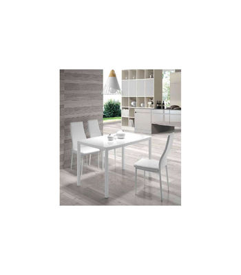 Mesa Cocina Fija de Cristal Blanco de 73 x 105 x 60 cm