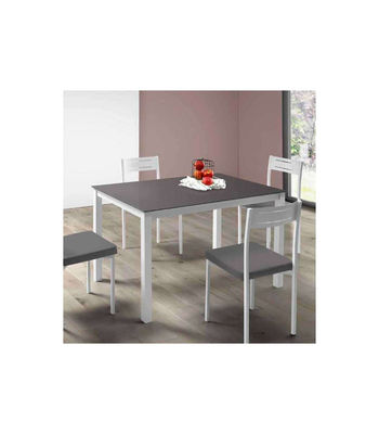Mesa para cocina cristal gris patas blancas 75 cm(alto)105 cm(ancho) 60