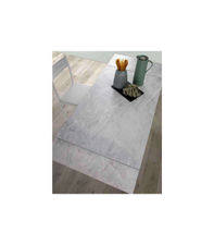 Mesa para cocina extensible acabado blanco mármol, 76.5 cm(alto) 110/170
