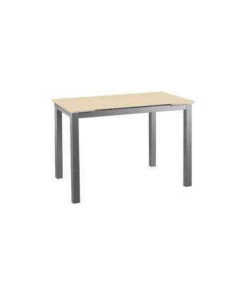 Mesa para cocina extensible acabado cristal beige, 76.5 cm(alto) 110/170