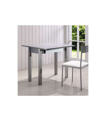 Mesa para cocina extensible tapa cristal blanco 73 cm(alto) 40/80 cm(ancho)80 - Foto 2