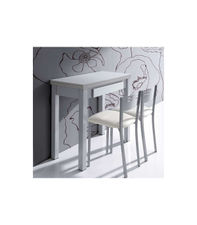 Mesa para cocina extensible tapa cristal blanco 73 cm(alto) 40/80 cm(ancho)80