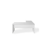 Mesa para oficina o estudio esquinero acabado blanco, 73 cm(alto)160/180