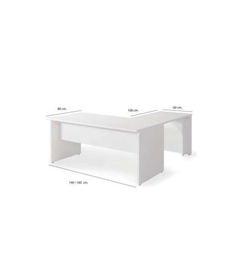 Mesa para oficina o estudio esquinero acabado blanco, 73 cm(alto)160/180 - Foto 2