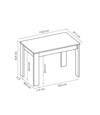 Mesa para salón fija Tily acabado Blanco/ Nordic, 77 cm(alto)110cm(ancho)67 - Foto 4