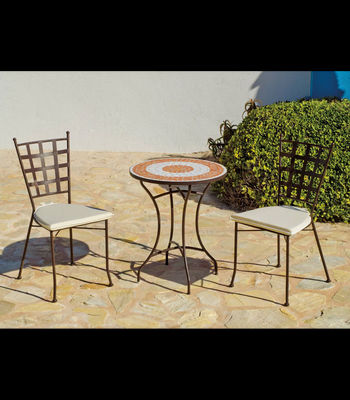 Mesa para terraza jardín mosaico Málaga-60, (Diámetro-Alto): 60 x72H cm. - Foto 3