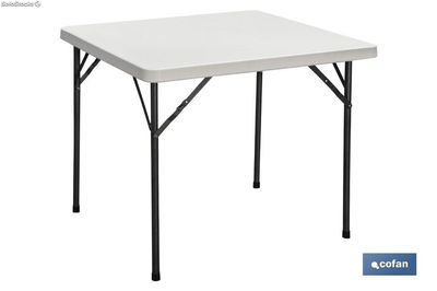 Mesa plegable cuadrada de color blanco | Peso máximo: 120 kg | Adecuado para 6