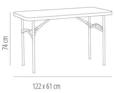Mesa plegable rectangular para eventos y caterings de 122 cm - Foto 2