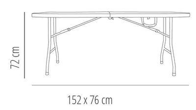 Mesa plegable rectangular para eventos y caterings de 152 cm - Foto 2