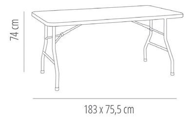 Mesa plegable rectangular para eventos y caterings de 183 cm - Foto 2