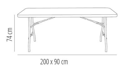 Mesa plegable rectangular para eventos y caterings de 200 cm. - Foto 2