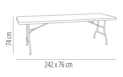 Mesa plegable rectangular para eventos y caterings de 243 cm. - Foto 2