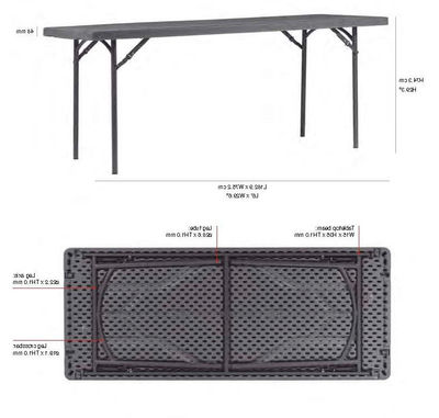 Mesa plegable rectangular Profesional para eventos y caterings, 183 x 75 cm - Foto 4
