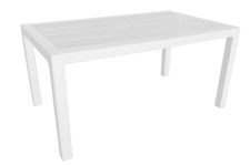 Mesa rectangular en rattan blanca 150 cm