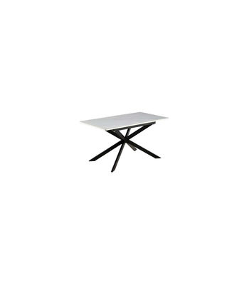 Mesa rectangular extensible Ibiza acabado blanco/negro, 75cm(alto)