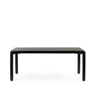 Mesa rectangular extensible para cocina o comedor modelo Atlas acabado negro,