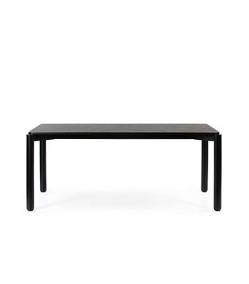 Mesa rectangular extensible para cocina o comedor modelo Atlas acabado negro,