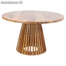 Mesa redonda de estilo nórdico em madeira de cerejeira