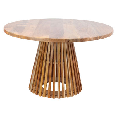 Mesa redonda de estilo nórdico em madeira de cerejeira
