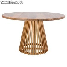 Mesa redonda estilo nórdico em madeira