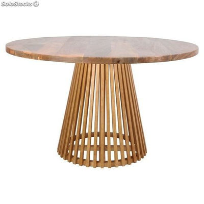 Mesa redonda estilo nórdico em madeira