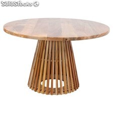 Mesa redonda estilo nórdico fabricada em madeira