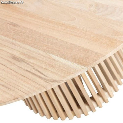 Mesa redonda estilo nórdico fabricada em madeira maciça de teca natural. - Foto 3