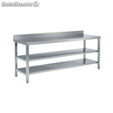 Mesa trabajo acero inox 2 metros (elija su configuración) - Mural - 70 cm - Dos