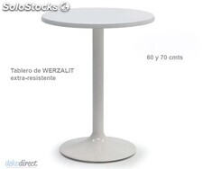 Mesa Tulip tapa lacada blanca, base metálica 70 cm Blanco