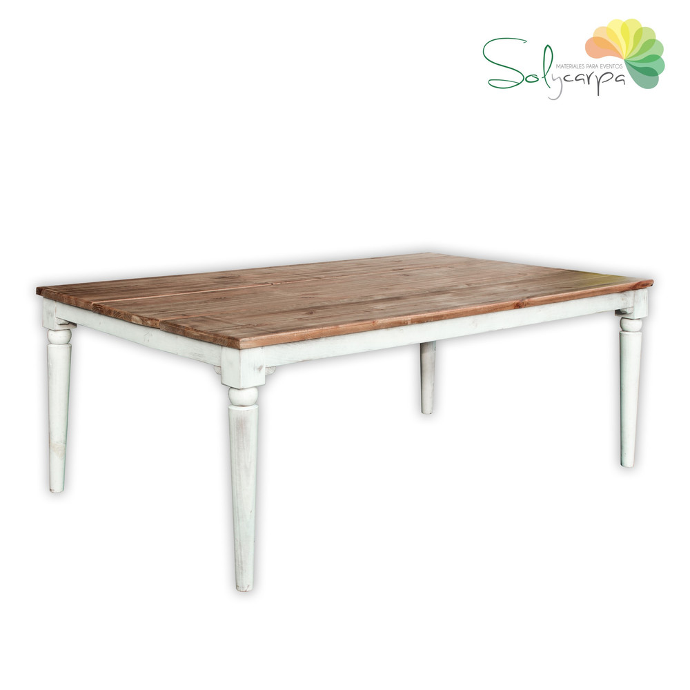 Mesas rústicas con patas desmontables. Mesa rústica rectangular